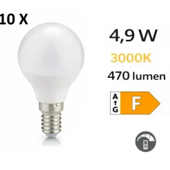 Lampadine Led-Selezionato da Mazzolaluce Confezione 10 lampadine led e14 4,9w 3000k 470 lumen dimmerabili