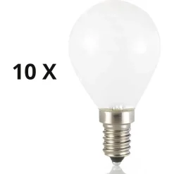 Lampadine Led-Ideal Lux Confezione n10 lampadine e14 led 4w 3000k 430lm sfera bianca