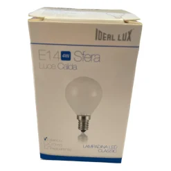 Lampadine Led-Ideal Lux Confezione n10 lampadine e14 led 4w 3000k 430lm sfera bianca