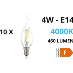 Lampadine Led-Ideal Lux Confezione n10 lampadine e14 led 4w 4000k 460lm trasparente