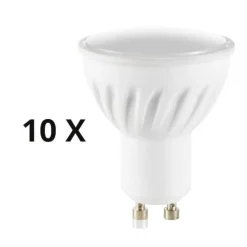 Lampadine Led-Ideal Lux Confezione n10 lampadine gu10 7w led 3000k cri90 620lm ottica 108
