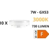 Lampadine Led-Ideal Lux Confezione n10 lampadine gx53 led 7w 3000k 730lm 110