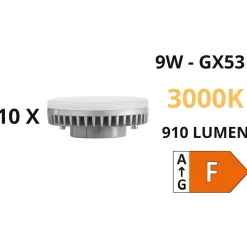 Lampadine Led-Ideal Lux Confezione n10 lampadine gx53 9w led 3000k 910lm