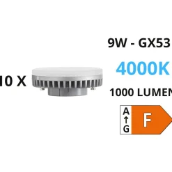 Lampadine Led-Ideal Lux Confezione n10 lampadine gx53 9w led 4000k 1000lm