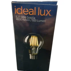 Lampadine Led-Ideal Lux Confezione n10 lampadine led e27 8w 4000k 980lm goccia trasparente