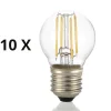Lampadine Led-Ideal Lux Confezione n10 lampadine led e27 4w 3000k 430lm sfera trasparente
