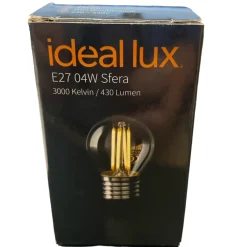 Lampadine Led-Ideal Lux Confezione n10 lampadine led e27 4w 3000k 430lm sfera trasparente