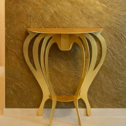 Mobili Ingresso Moderni-Selezionato da Mazzolaluce Consolle ballerina piccola foglia oro classica
