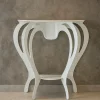 Mobili Ingresso Moderni-Selezionato da Mazzolaluce Consolle ballerina piccola in metallo bianco