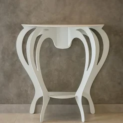 Mobili Ingresso Moderni-Selezionato da Mazzolaluce Consolle ballerina piccola in metallo bianco