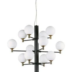 Lampadari Moderni-Ideal Lux Copernico sp12 lampadario moderno nero per soggiorno