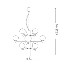 Lampadari Moderni-Ideal Lux Copernico sp12 lampadario moderno nero per soggiorno