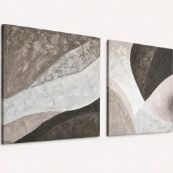 Quadri Moderni-Selezionato da Mazzolaluce Coppia di quadri astratti materici quadrati 80x80 moderni per soggiorno
