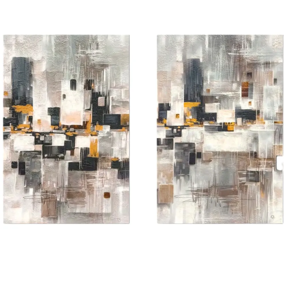 Quadri Moderni-Selezionato da Mazzolaluce Coppia di quadri astratti 50x70 moderni decorati telaio francese