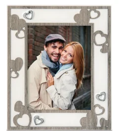 Soprammobili Moderni-Bongelli Preziosi Cornice portafoto cuori da tavolo 18x24 rovere