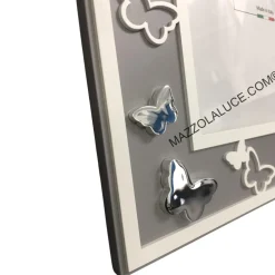 Soprammobili Moderni-Bongelli Preziosi Cornice portafoto da tavolo 13x18 farfalle grigio