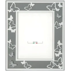 Soprammobili Moderni-Bongelli Preziosi Cornice portafoto da tavolo 13x18 farfalle grigio