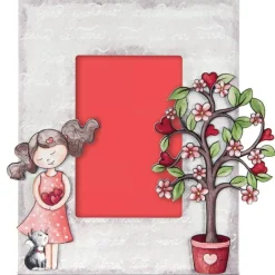 Soprammobili Moderni-Bongelli Preziosi Cornice portafoto rossa per cameretta bambina 20x25
