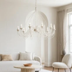 Lampadari Moderni-Ideal Lux Corte sp12 lampadario bianco shabby chic 12 luci