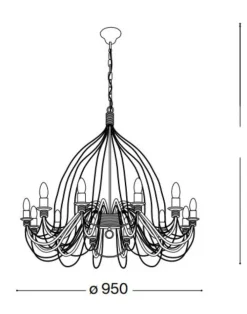 Lampadari Moderni-Ideal Lux Corte sp12 lampadario bianco shabby chic 12 luci
