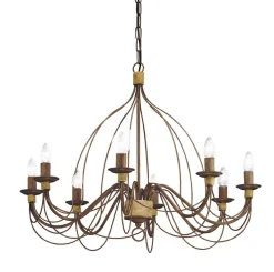Lampadari Moderni-Ideal Lux Corte sp8 lampadario di ferro battuto ruggine