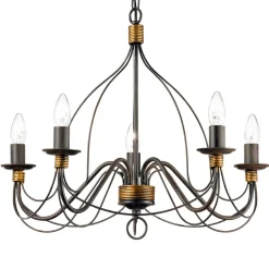 Lampadari Moderni-Ideal Lux Corte sp5 lampadario 5 luci ferro battuto ruggine