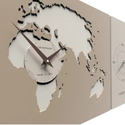 Orologi Da Parete Moderni-Selezionato da Mazzolaluce Cosmo grande orologio da parete planisfero legno colore caffellate fusi orari