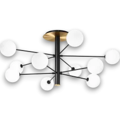 Plafoniere Moderne-Ideal Lux Cosmopolitan plafoniera camera da letto nero 10 sfere vetro bianco