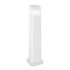 Lampioni Da Giardino-Ideal Lux Cosmo pt1 lampione da esterno ip55 bianco squadrato
