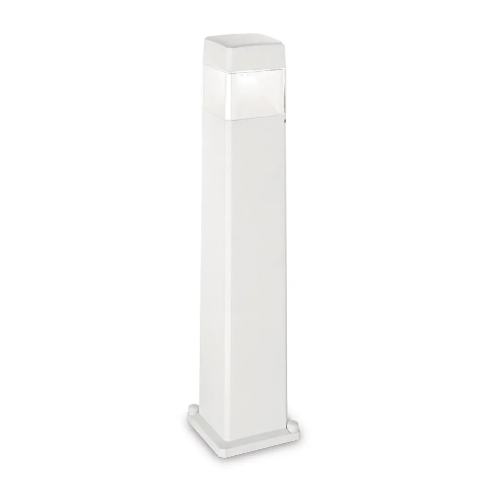 Lampioni Da Giardino-Ideal Lux Cosmo pt1 lampione da esterno ip55 bianco squadrato