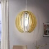 Lampadari Moderni-Eglo Cossano lampadario legno acero design