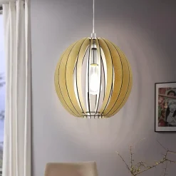 Lampadari Moderni-Eglo Cossano lampadario legno acero design