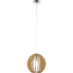 Lampadari Moderni-Eglo Cossano lampadario legno acero design