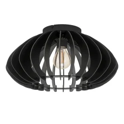 Plafoniere Moderne-Eglo Cossano 3 plafoniera moderna in legno nero sagomato