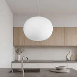 Lampadari Cucina-Ideal Lux Cotton sp1 d40 lampadario da cucina ovale bianco
