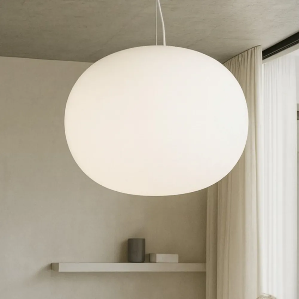 Lampadari Moderni-Ideal Lux Cotton sp1 d30 lampadario particolare moderno vetro bianco