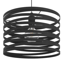 Lampadari Cucina-Eglo Cremella lampadario da cucina nero design moderno