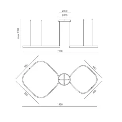 Lampadari Moderni-Gea Luce Criseide lampadario led doppio diffusore bienco 3000k quadrati