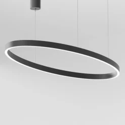 Lampadari Moderni-Gea Luce Criseide lampadario moderno nero ovale led 100w 3000k biemissione