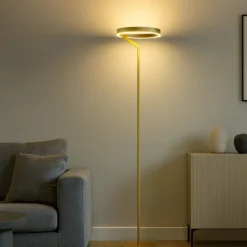 Lampade Da Terra-Gea Luce Criseide piantana moderna metallo oro led 3000k dimmerabile