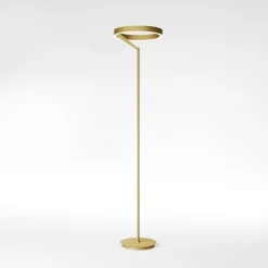 Lampade Da Terra-Gea Luce Criseide piantana moderna metallo oro led 3000k dimmerabile