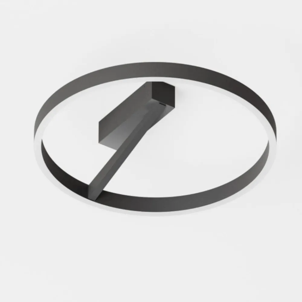 Plafoniere Moderne-Gea Luce Criseide plafoniera moderna led 60w 3000k nera tonda
