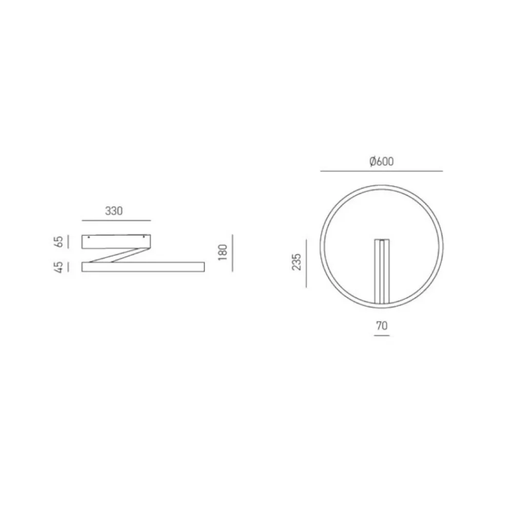 Plafoniere Moderne-Gea Luce Criseide plafoniera moderna led 60w 3000k nera tonda