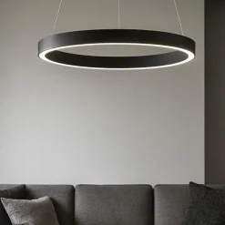 Lampadari Moderni-Gea Luce Criseide s-p nero lampadario cerchio led 60w 3000k
