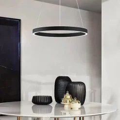 Lampadari Moderni-Gea Luce Criseide s-p nero lampadario cerchio led 60w 3000k
