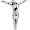Crocifissi Da Parete-Selezionato da Mazzolaluce Crocifisso argentato cristo da parete 16x15