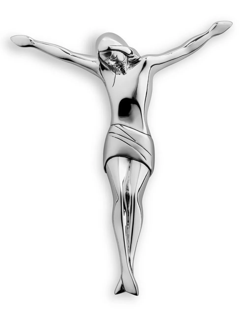 Crocifissi Da Parete-Selezionato da Mazzolaluce Crocifisso argentato cristo da parete 16x15