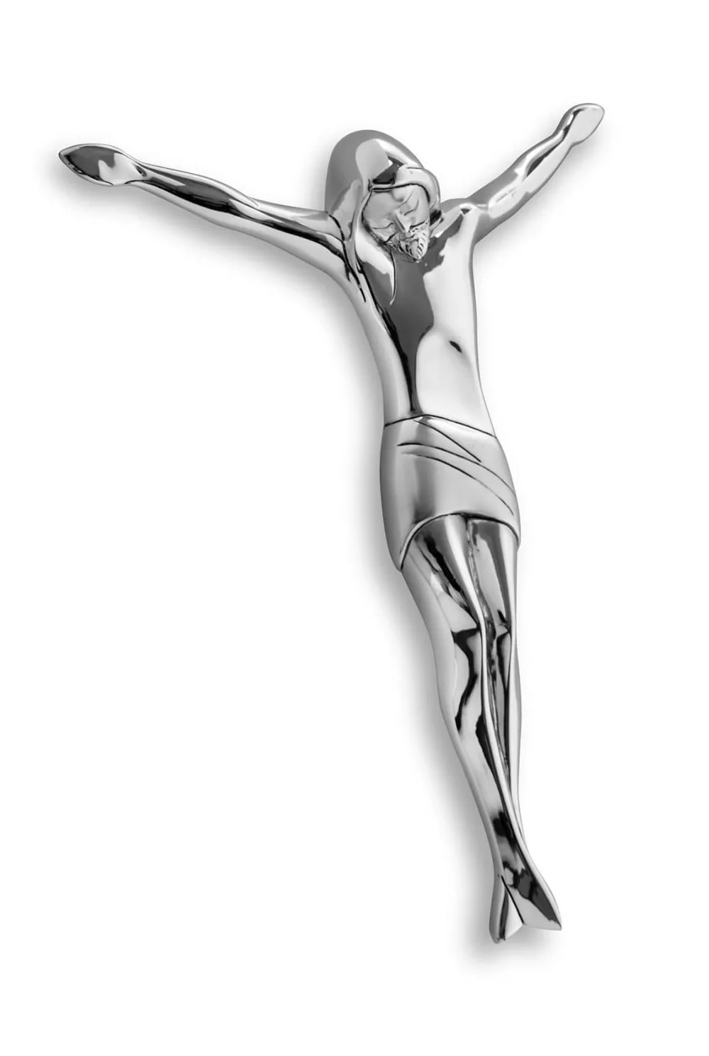 Crocifissi Da Parete-Selezionato da Mazzolaluce Crocifisso argentato cristo da parete 16x15