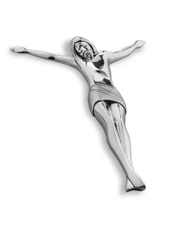 Crocifissi Da Parete-Selezionato da Mazzolaluce Crocifisso argentato cristo da parete 16x15