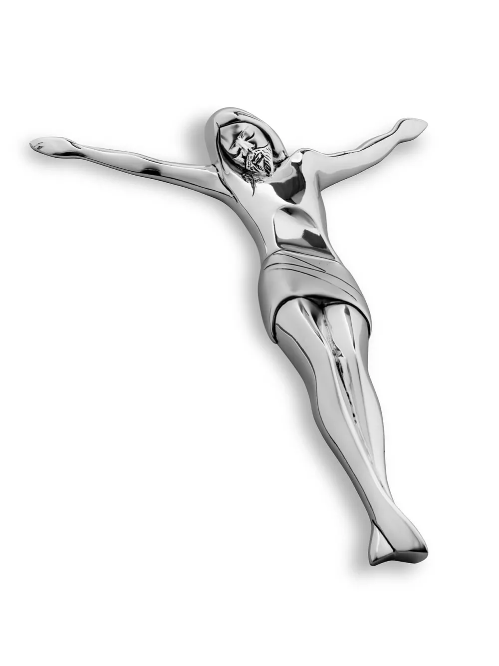 Crocifissi Da Parete-Selezionato da Mazzolaluce Crocifisso argentato cristo da parete 16x15